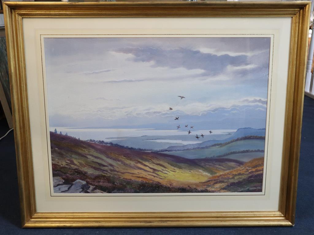 Philip Rickman (1891-1982) Throwing up from the stoop, the Tay estuary, Fotheringham 22 x 30in.